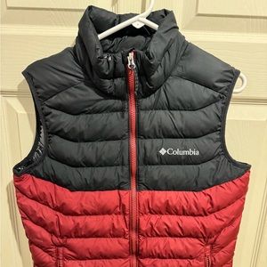 Columbia puff vest men’s size M red and black